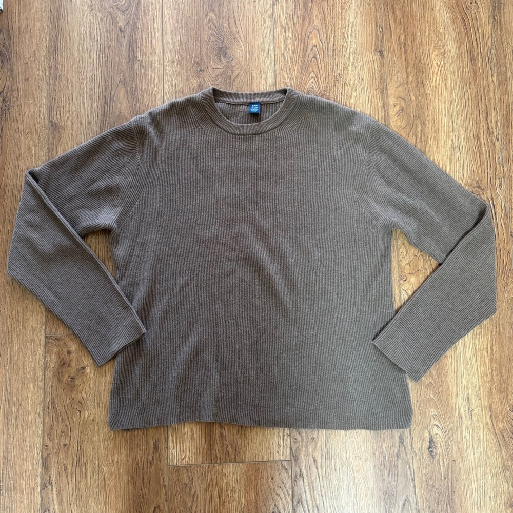 Vintage‎ Gap Sweater Mens XL Brown Cotton Knit Crewneck Pullover Hong Kong y2k
